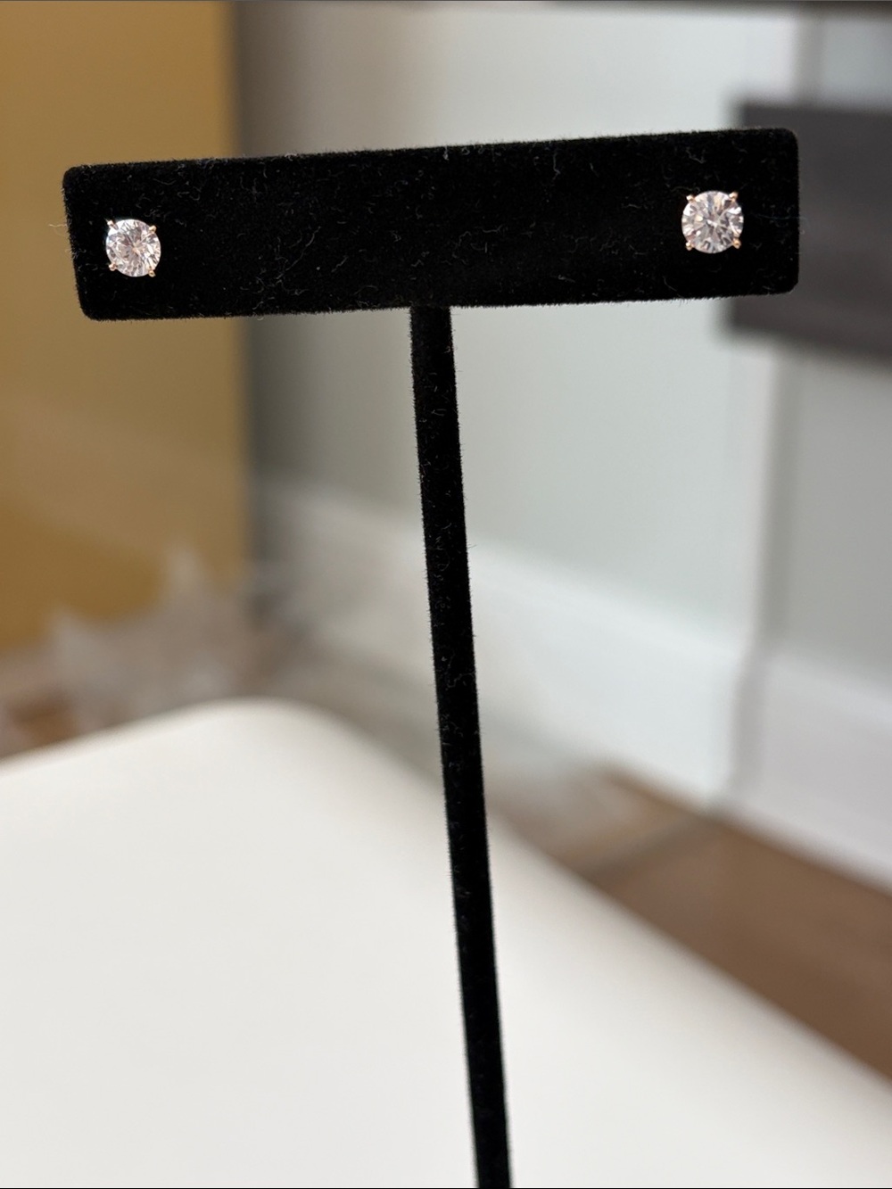 Classic Clear Crystal Stud Earrings - Unbranded